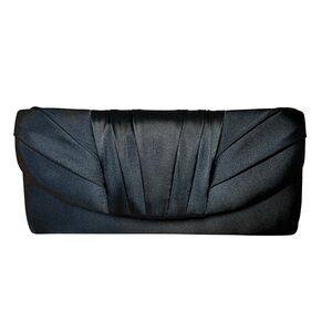 Jessica McClintock Angel Satin Tuxedo Flap Evening Clutch Shoulder Bag